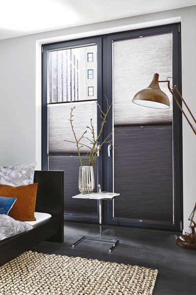 Geplooide blindsystemen, SG 8500, DUETTE® Fixé Elan, Col 20012, DUETTE® Architella® Elan Dark, Col 20086, BB35