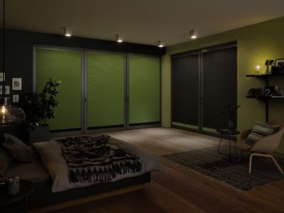 Geplooide blindsystemen, SG 8500, DUETTE® Fixé Unix Dark, Col 20074 / 20077, BB35