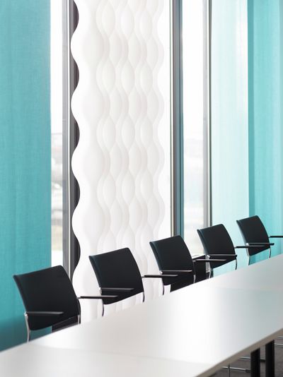 Vertical Blind Systems, SG 2810, Multi Visio, Room shot "Kranhaus", Cologne, Germany, Vertical Waves