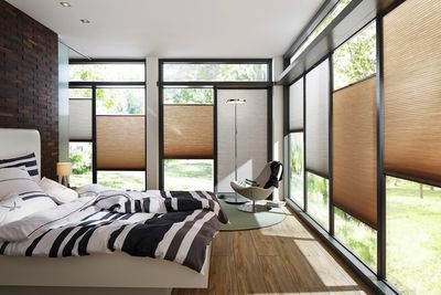 Geplooide blindsystemen, SG 8500, DUETTE® Fixé Unix Dark, Col 20074 / 20077, BB35